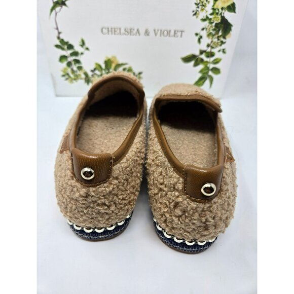 Chelsea & Violet Sherpa Slip-On Espadrille Latte Flats Womens 6 New - Picture 6 of 8